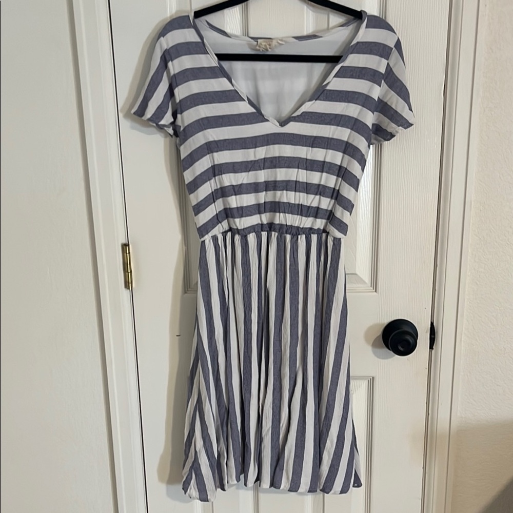 Striped V-Neck Dress